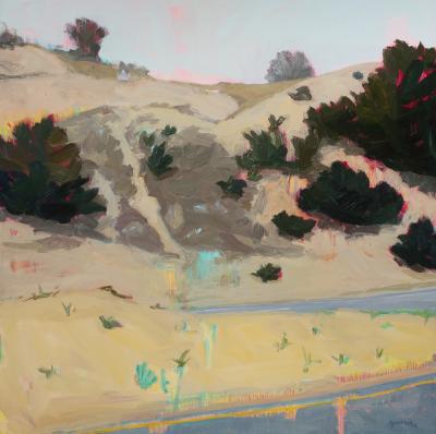 Dune forest approaching rt 6 oil on c. 36x36
